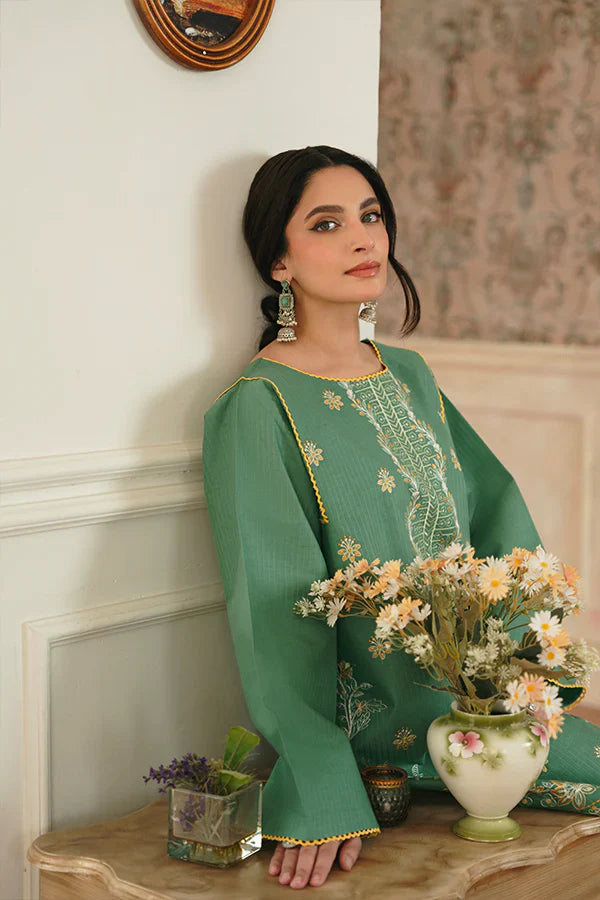 Meena Sage Green Embroidered Lawn 2-Piece Kurta Set