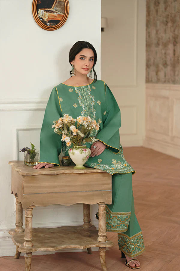 Meena Sage Green Embroidered Lawn 2-Piece Kurta Set