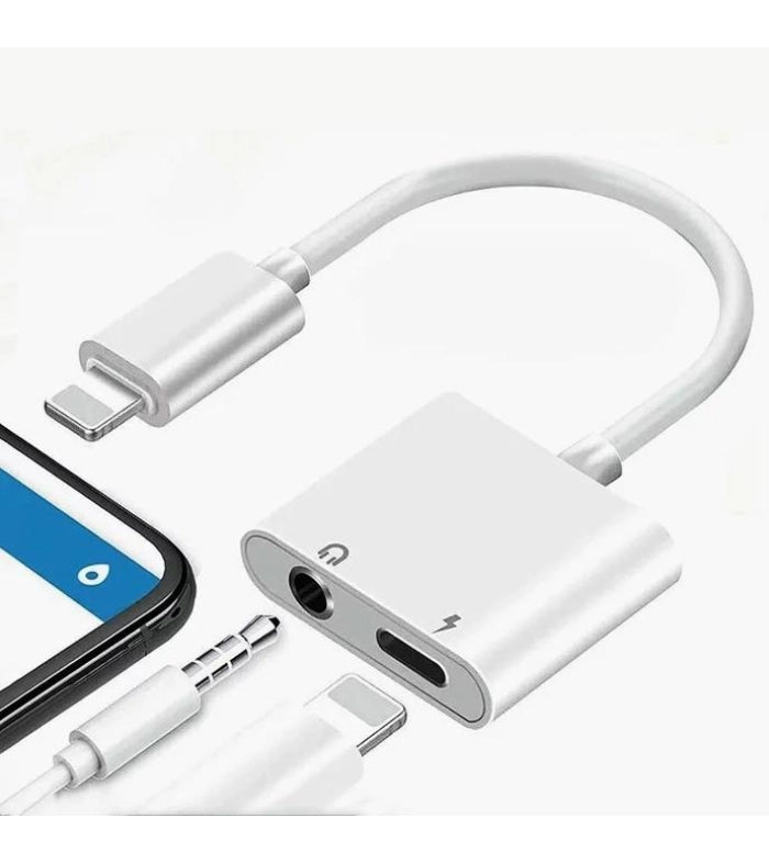 2-in-1 iPhone to 3.5mm & Lightning Handsfree Connector
