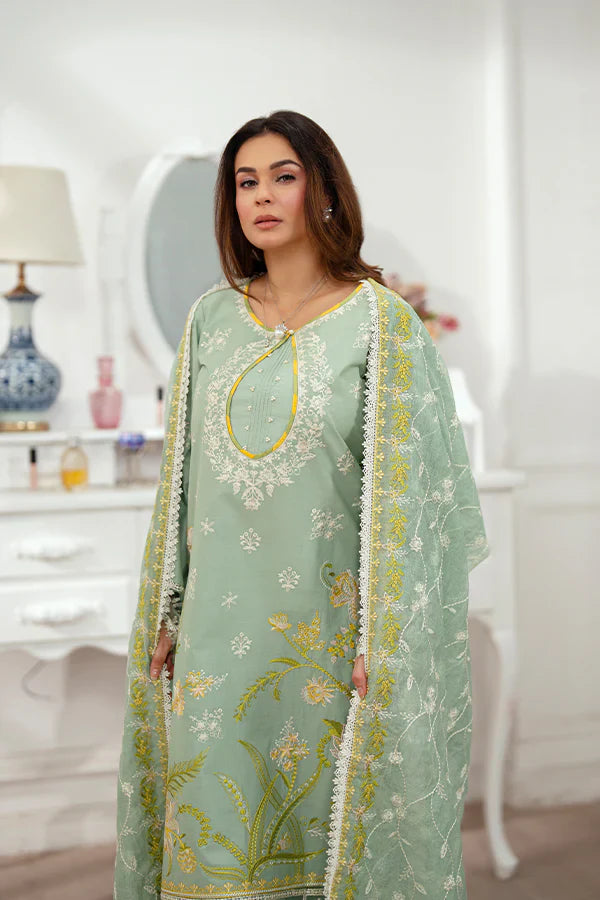 Stylish Embroidered Lawn Dress with Cotton Dupatta