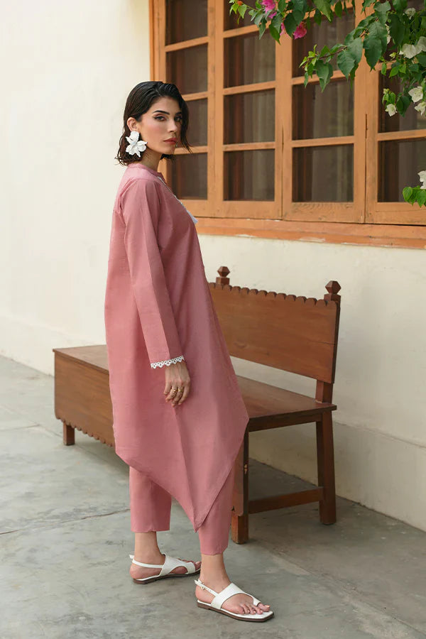 Spring Rose 2-Piece Set – Tea Pink with Pearl Tassels