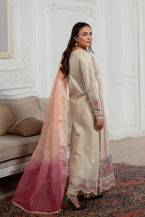 Sahiba – Skin Embroidered Angharakha Lawn Suit for Women