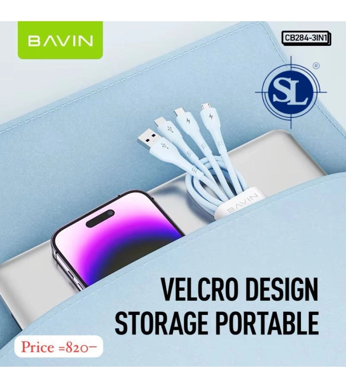 Bavin CB284 3 in 1 Fast Charging Data Cable