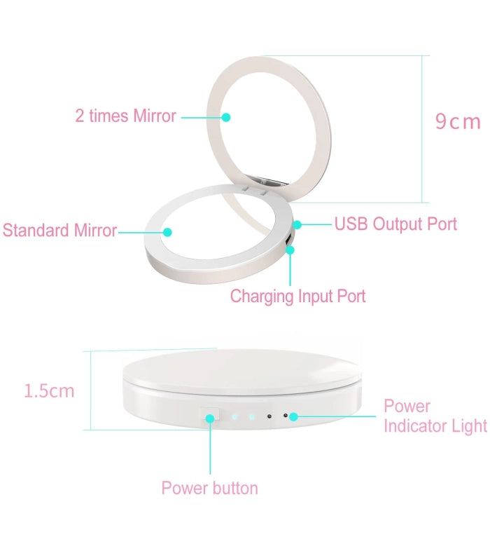 Makeup Mirror Power Bank 3000mAh