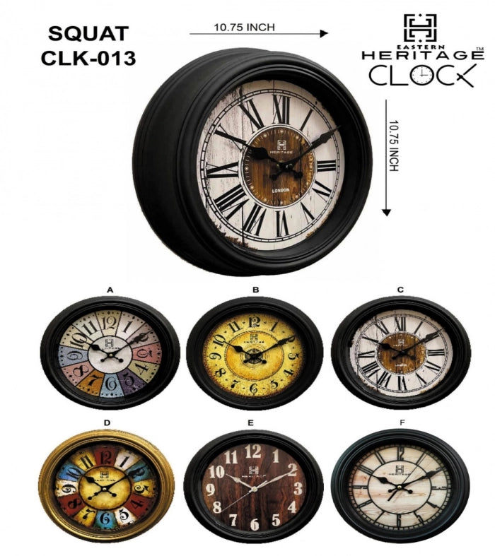 Heritage Squat Wall Clock CLK-013