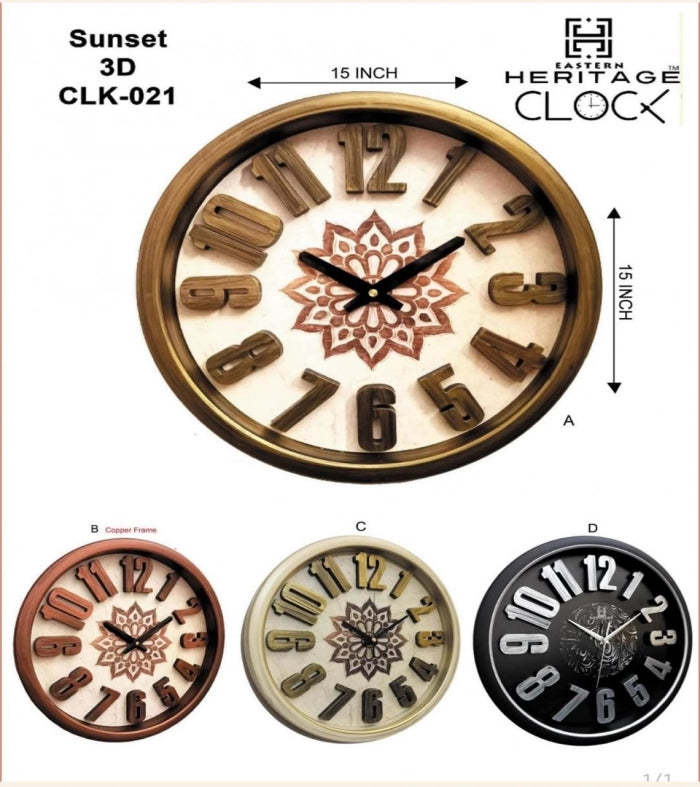 Heritage Sunset 3D Wall Clock CLK-021