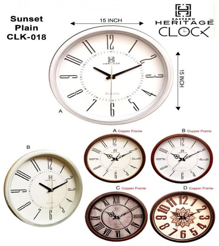 Heritage Sunset Plain Wall Clock CLK-018