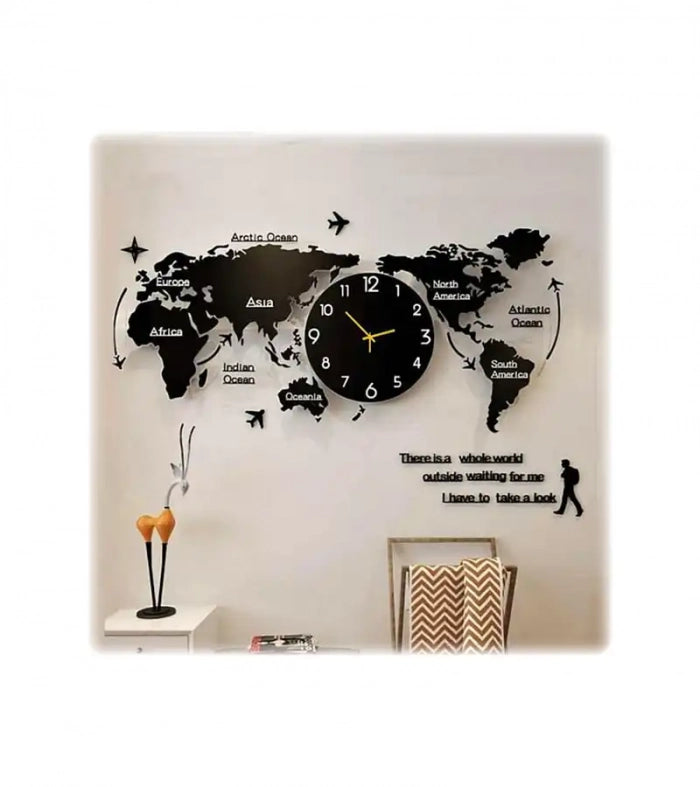 Map Clock Wall Decor